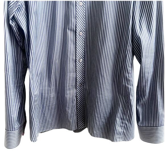 Ted Baker Endurance Blue Stripe French Cuff Superfine Cotton Dress Shirt 17.5 - Picture 4 of 11